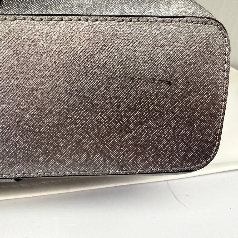 Henri Bendel Gray Satchel Silver Laptop/ Briefcase and COA